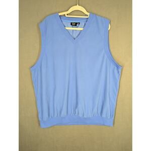 AKWA Classic Mens 2XL Perrywinkle Blue Sleeveless V Neck Golf Windbreaker Vest